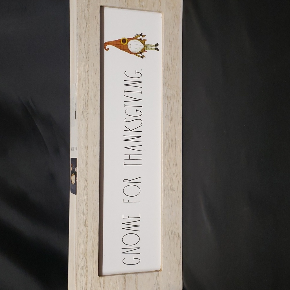 Rae Dunn NWT "GNOME FOR THANKSGIVING" Wood Plaque